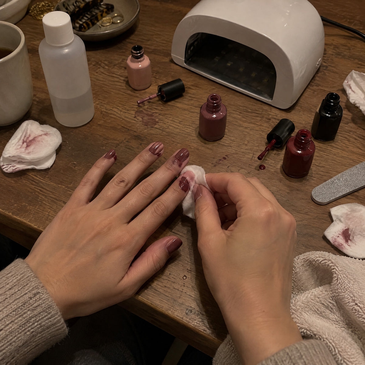 Manicura casera con botes